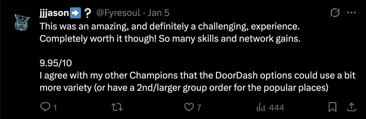 Gauntlet AI alumnus post on X