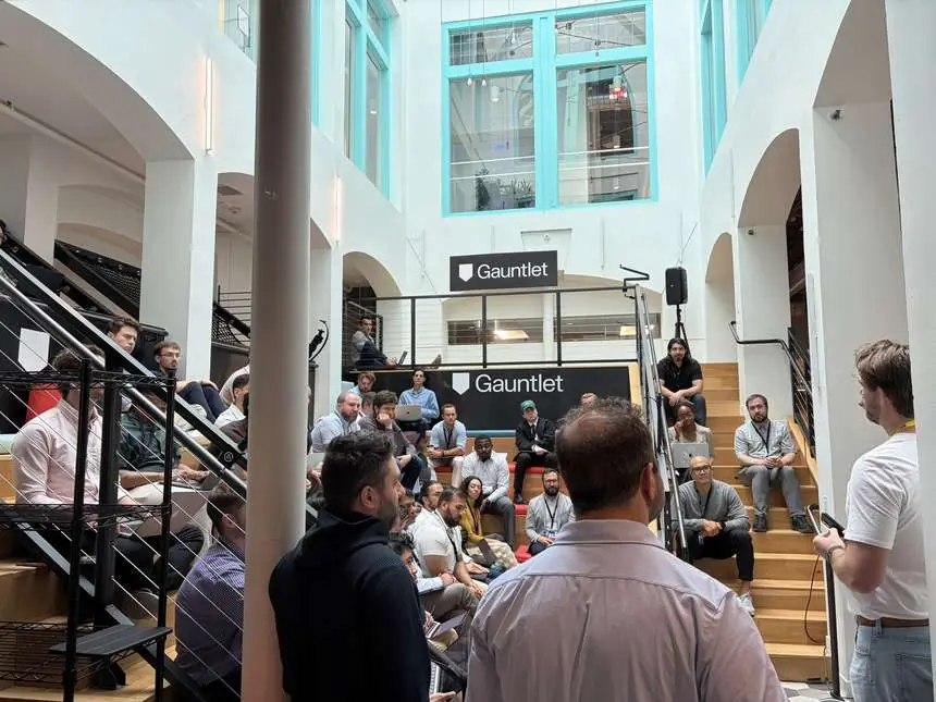 A full atrium at Gauntlet HQ during a hiring partner visit